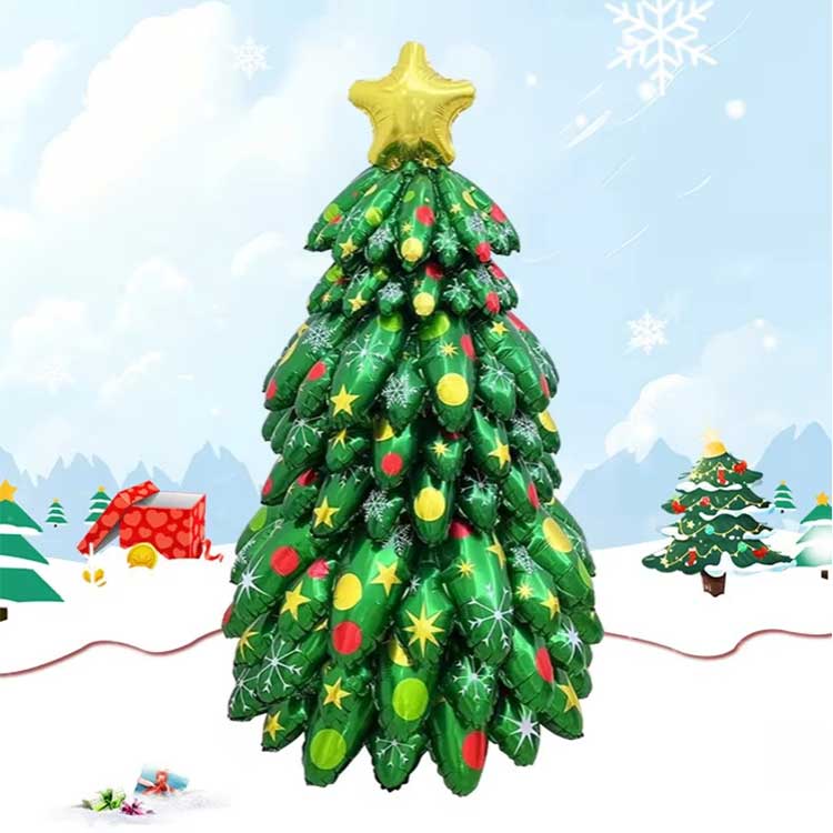 ख्रिसमस ट्री स्टँड अप फॉइल बलून