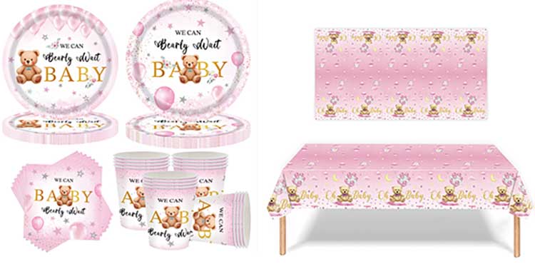 Baby birthday disposable plate sets